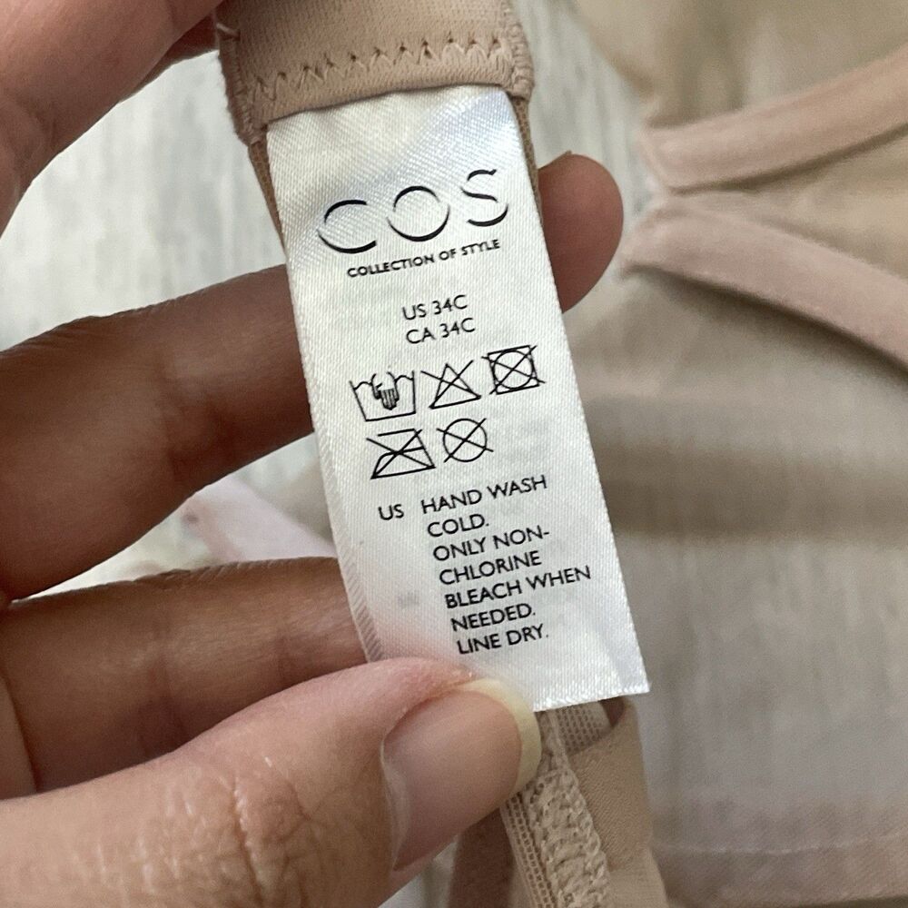 COS Mesh Bra sheer unpadded underwire womens Beige (size 34C) minimalist comfy - Picture 3 of 3